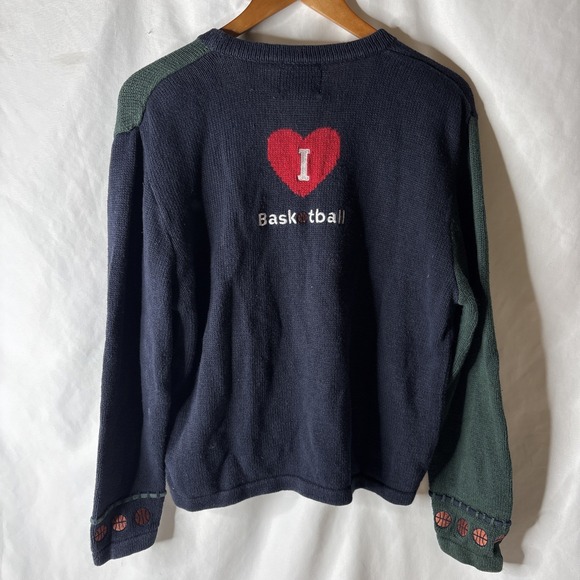 Vtg Y2K Christopher & Banks L Embroidered Basketball Cardigan Sports Sweater - Picture 8 of 12